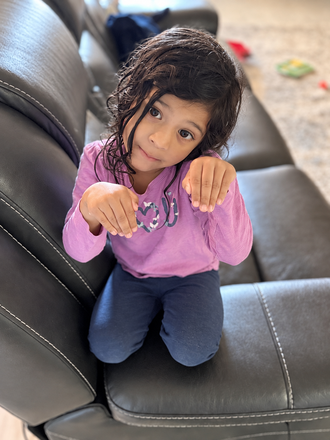 Aria doing her kitty pose